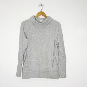 Lululemon Sweatshirt High Lines Pullover Heather Gray Funnel Neck Size 8
